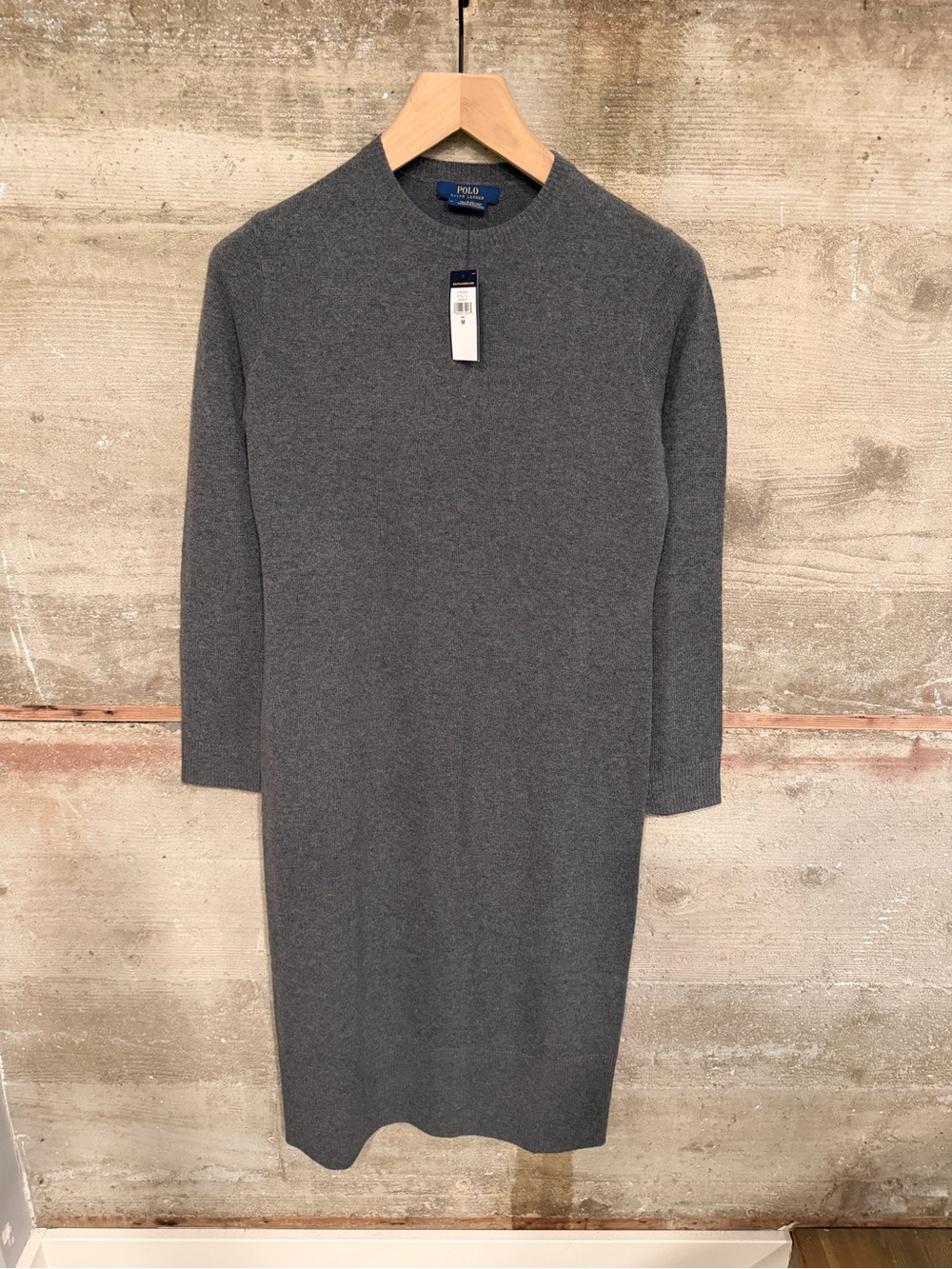 Polo by Ralph Lauren Charcoal Gray Long Sleeve Knit Dress